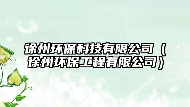 徐州環(huán)?？萍加邢薰荆ㄐ熘莪h(huán)保工程有限公司）