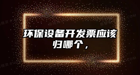 環(huán)保設(shè)備開發(fā)票應(yīng)該歸哪個，