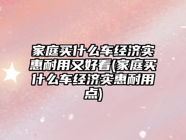 家庭買什么車經(jīng)濟(jì)實(shí)惠耐用又好看(家庭買什么車經(jīng)濟(jì)實(shí)惠耐用點(diǎn))