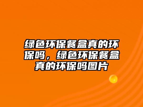 綠色環(huán)保餐盒真的環(huán)保嗎，綠色環(huán)保餐盒真的環(huán)保嗎圖片