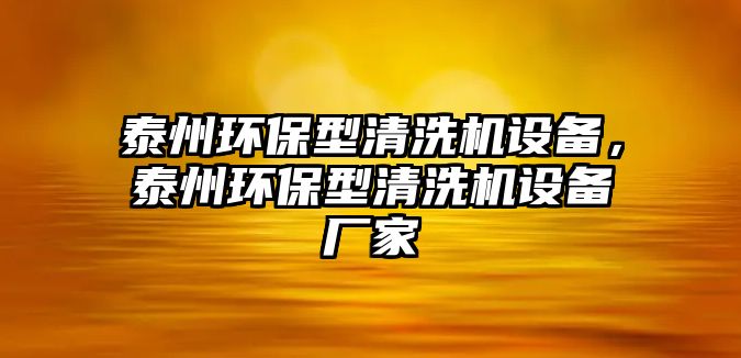 泰州環(huán)保型清洗機設備，泰州環(huán)保型清洗機設備廠家