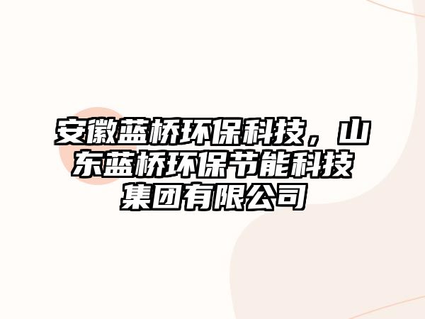 安徽藍(lán)橋環(huán)?？萍迹綎|藍(lán)橋環(huán)保節(jié)能科技集團(tuán)有限公司