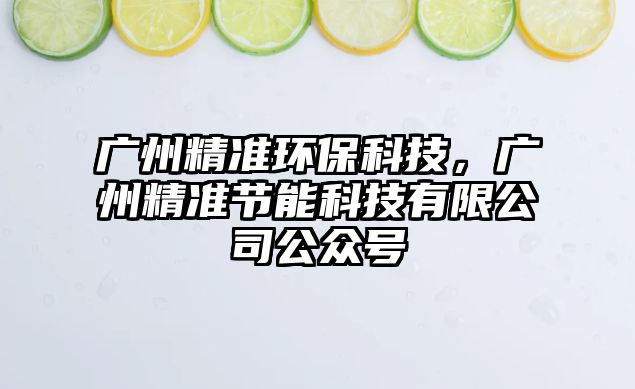廣州精準(zhǔn)環(huán)?？萍?，廣州精準(zhǔn)節(jié)能科技有限公司公眾號