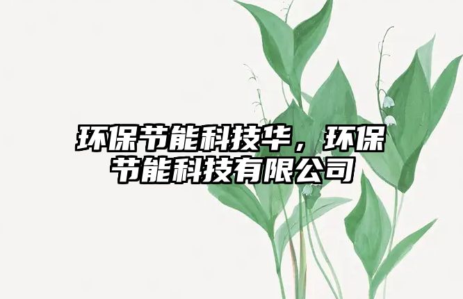 環(huán)保節(jié)能科技華，環(huán)保節(jié)能科技有限公司