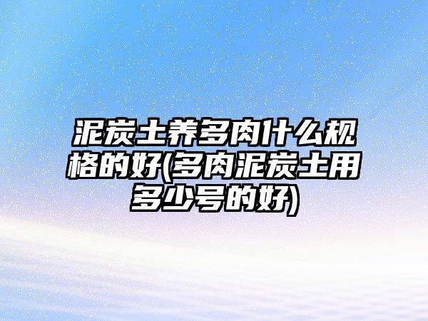泥炭土養(yǎng)多肉什么規(guī)格的好(多肉泥炭土用多少號的好)