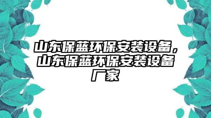 山東保藍(lán)環(huán)保安裝設(shè)備，山東保藍(lán)環(huán)保安裝設(shè)備廠家