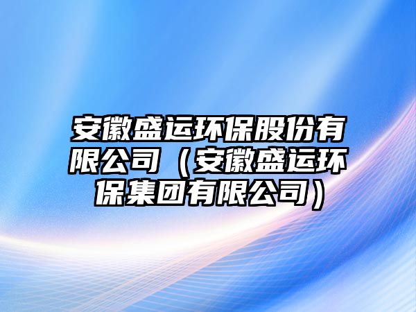 安徽盛運環(huán)保股份有限公司（安徽盛運環(huán)保集團有限公司）