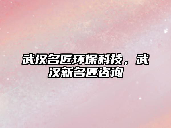 武漢名匠環(huán)?？萍?，武漢新名匠咨詢