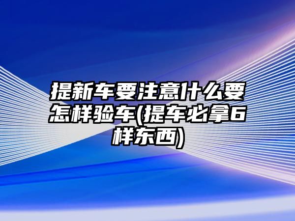 提新車要注意什么要怎樣驗車(提車必拿6樣東西)