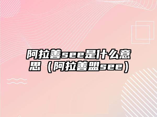 阿拉善see是什么意思（阿拉善盟see）