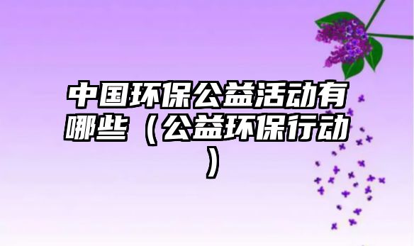 中國(guó)環(huán)保公益活動(dòng)有哪些（公益環(huán)保行動(dòng)）