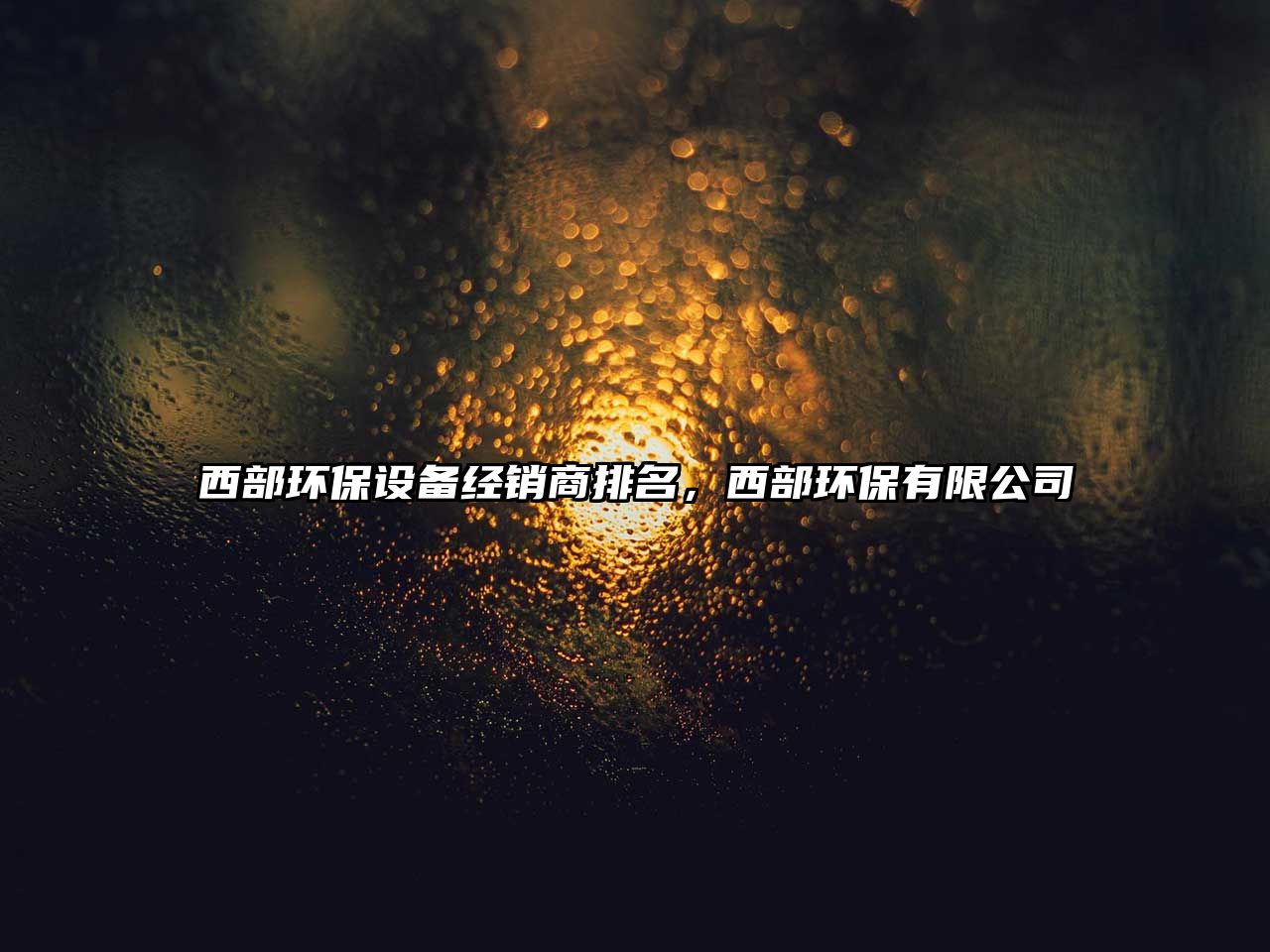西部環(huán)保設(shè)備經(jīng)銷商排名，西部環(huán)保有限公司