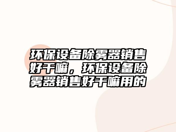 環(huán)保設(shè)備除霧器銷售好干嘛，環(huán)保設(shè)備除霧器銷售好干嘛用的