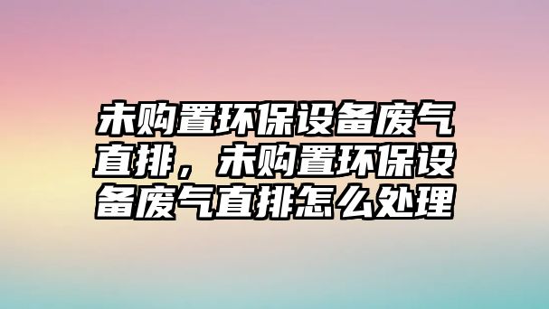 未購置環(huán)保設(shè)備廢氣直排，未購置環(huán)保設(shè)備廢氣直排怎么處理