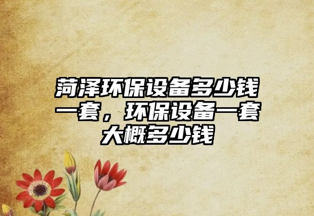 菏澤環(huán)保設(shè)備多少錢一套，環(huán)保設(shè)備一套大概多少錢