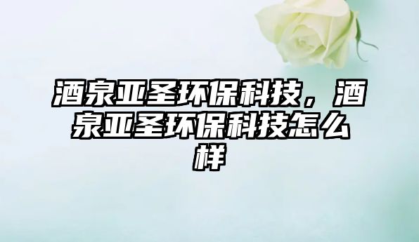 酒泉亞圣環(huán)?？萍?，酒泉亞圣環(huán)保科技怎么樣