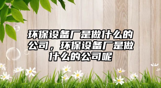 環(huán)保設(shè)備廠是做什么的公司，環(huán)保設(shè)備廠是做什么的公司呢