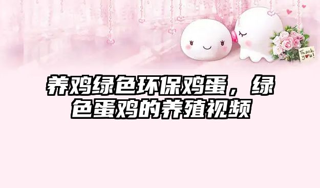 養(yǎng)雞綠色環(huán)保雞蛋，綠色蛋雞的養(yǎng)殖視頻