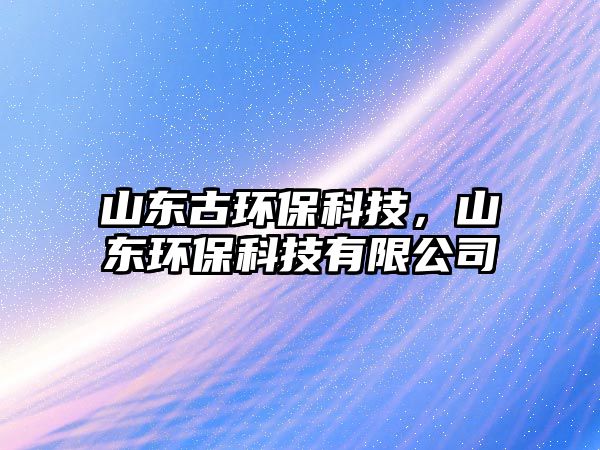 山東古環(huán)?？萍?，山東環(huán)保科技有限公司