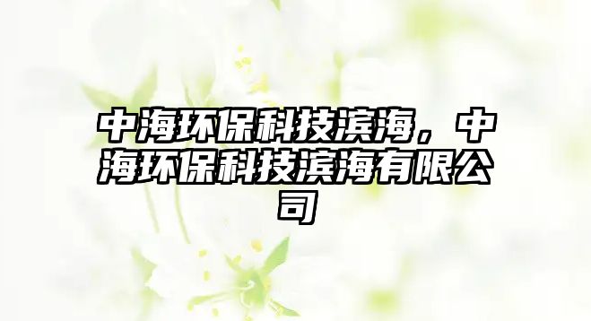 中海環(huán)?？萍紴I海，中海環(huán)保科技濱海有限公司