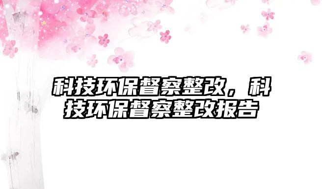 科技環(huán)保督察整改，科技環(huán)保督察整改報告