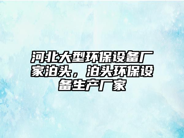 河北大型環(huán)保設備廠家泊頭，泊頭環(huán)保設備生產廠家