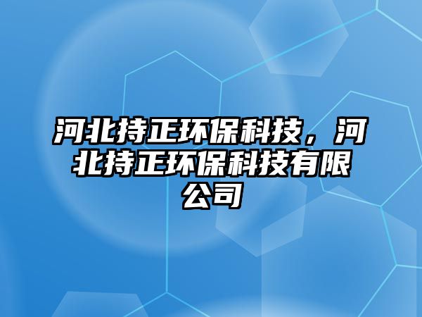 河北持正環(huán)?？萍?，河北持正環(huán)保科技有限公司