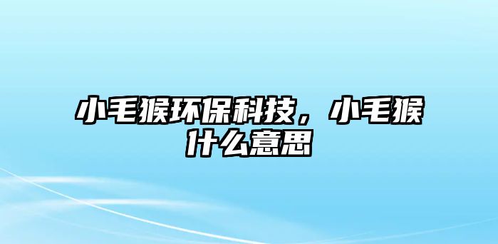 小毛猴環(huán)保科技，小毛猴什么意思