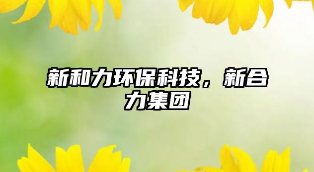 新和力環(huán)?？萍迹潞狭瘓F