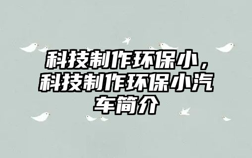 科技制作環(huán)保小，科技制作環(huán)保小汽車簡(jiǎn)介