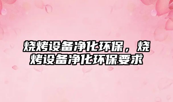 燒烤設(shè)備凈化環(huán)保，燒烤設(shè)備凈化環(huán)保要求