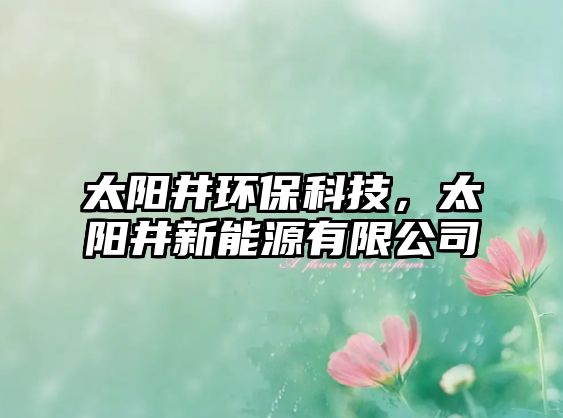 太陽井環(huán)?？萍迹柧履茉从邢薰?/> 
									</a>
									<h4 class=