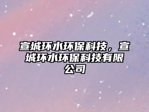 宣城環(huán)水環(huán)?？萍?，宣城環(huán)水環(huán)保科技有限公司