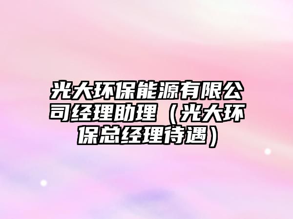 光大環(huán)保能源有限公司經(jīng)理助理（光大環(huán)?？偨?jīng)理待遇）