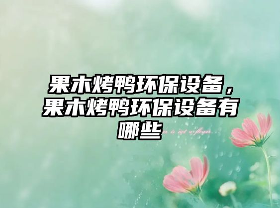 果木烤鴨環(huán)保設(shè)備，果木烤鴨環(huán)保設(shè)備有哪些